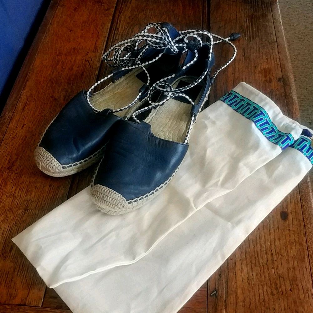 Tory Burch Navy Espadrille Flats